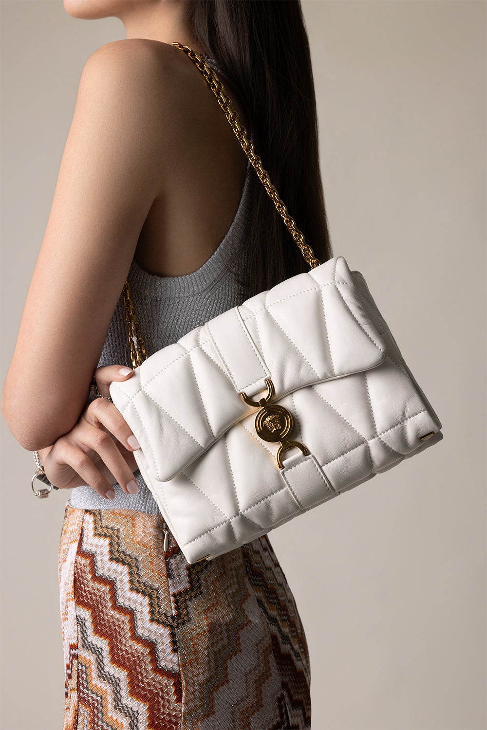 Kleio Shoulder Bag - White-PORCWHGL-O/S-HANDBAGSHOULDER-VERSACE