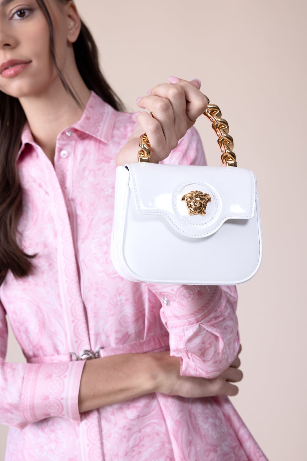 VERSACE-La Medusa Mini Bag - Optic White-OPTWHITE