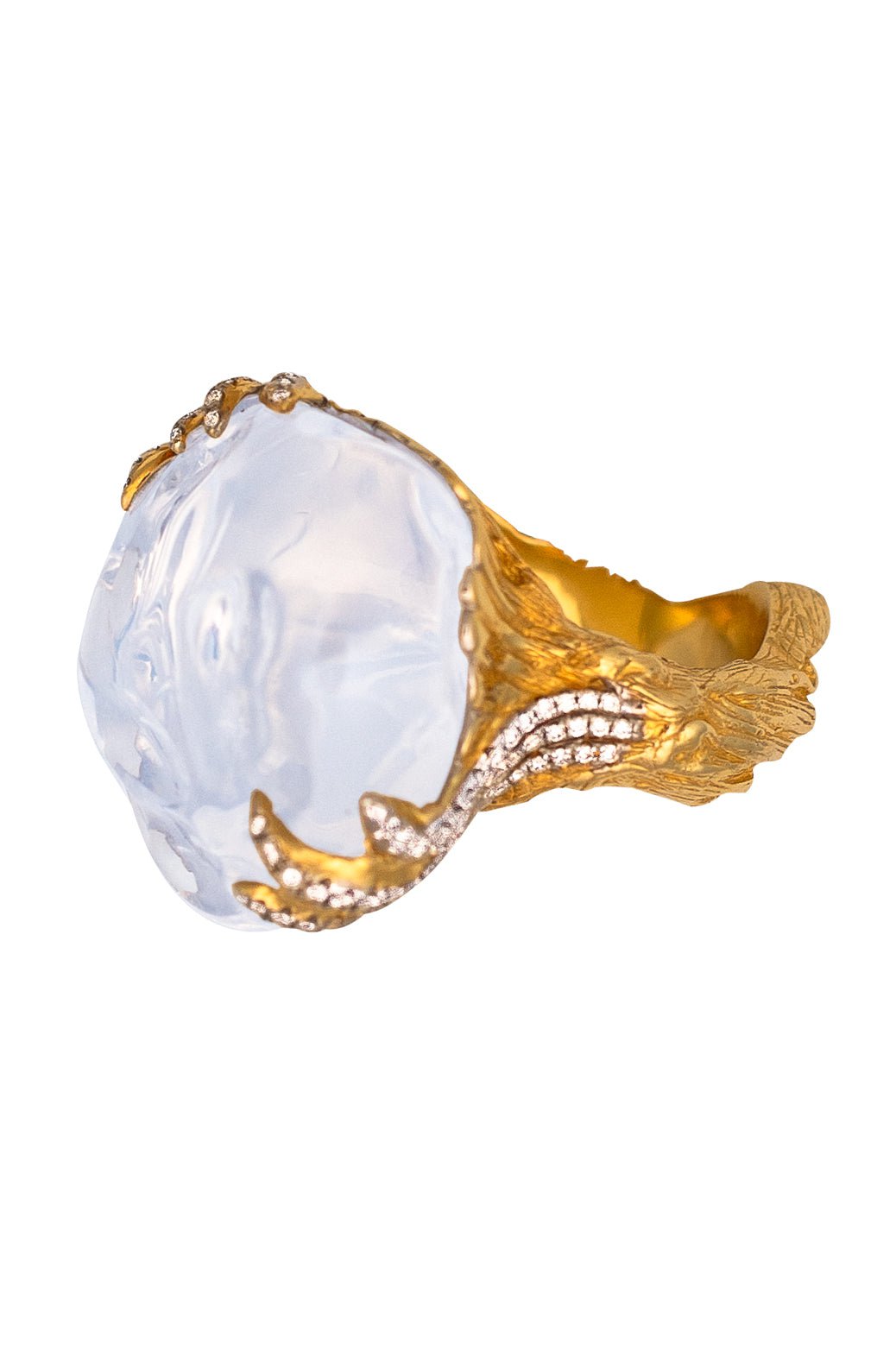 VICTOR VELYAN-Clear Fire Opal Ring-YELLOW GOLD