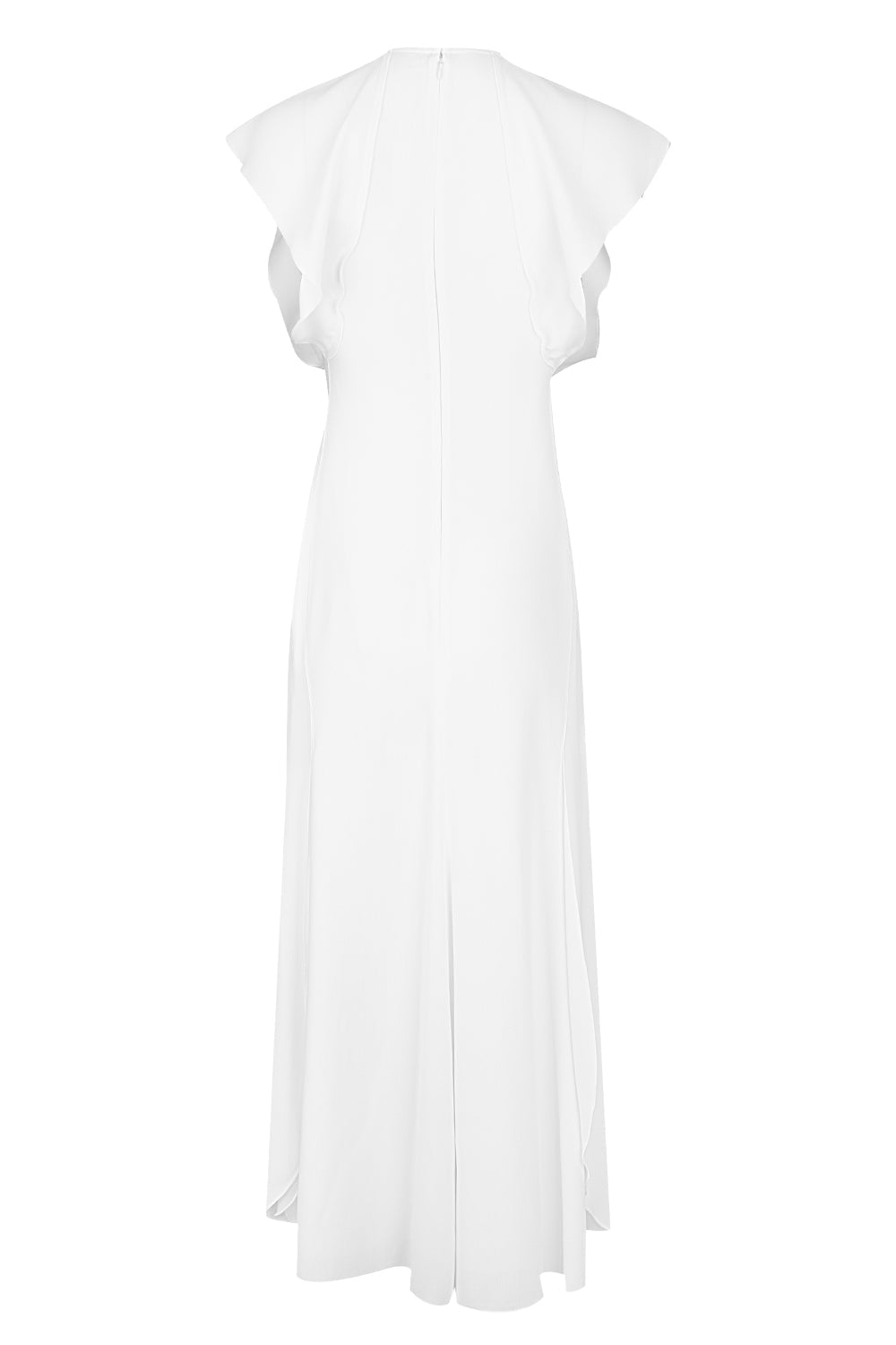 Folded Cap Sleeve Dress-IVORY-4-CLOTHINGDRESSCASUAL-VICTORIA BECKHAM