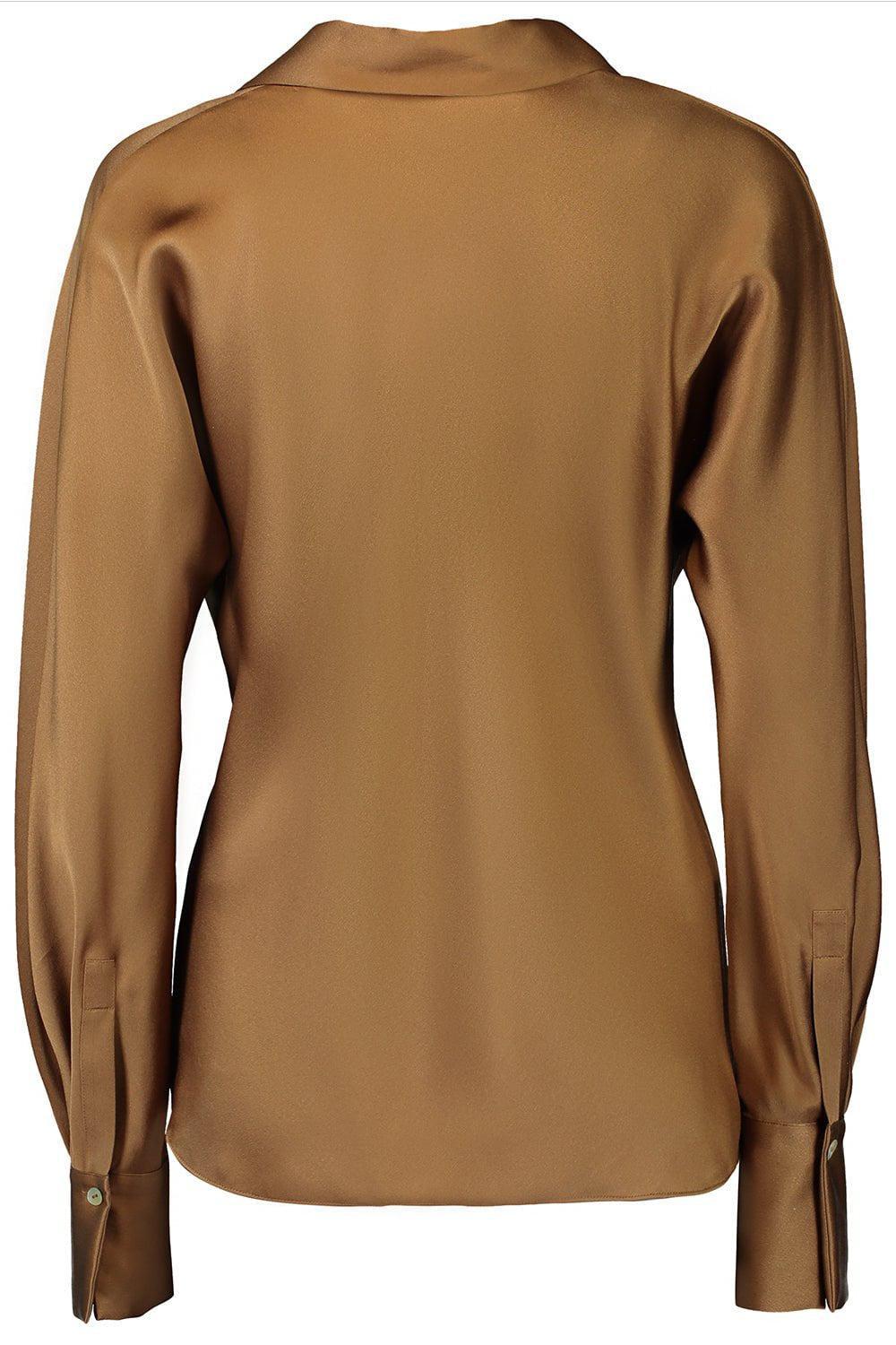 VINCE-Bias Long Sleeve Blouse-