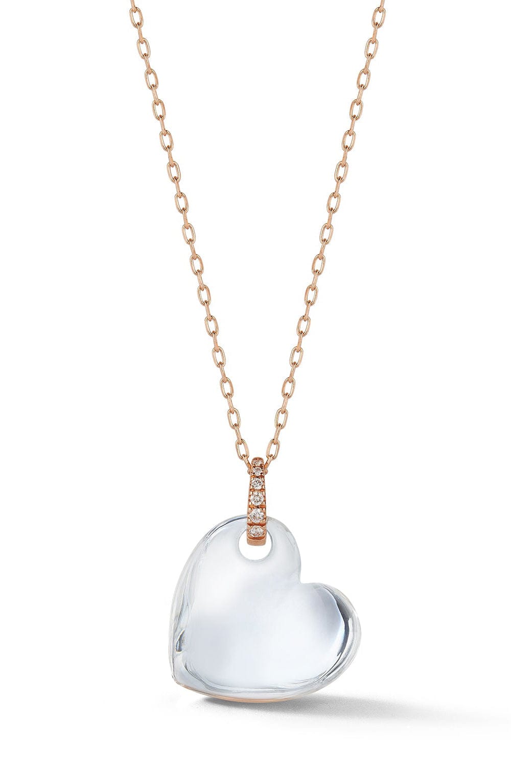 WALTERS FAITH-Bell Mini Rock Crystal Heart Charm-ROSE GOLD