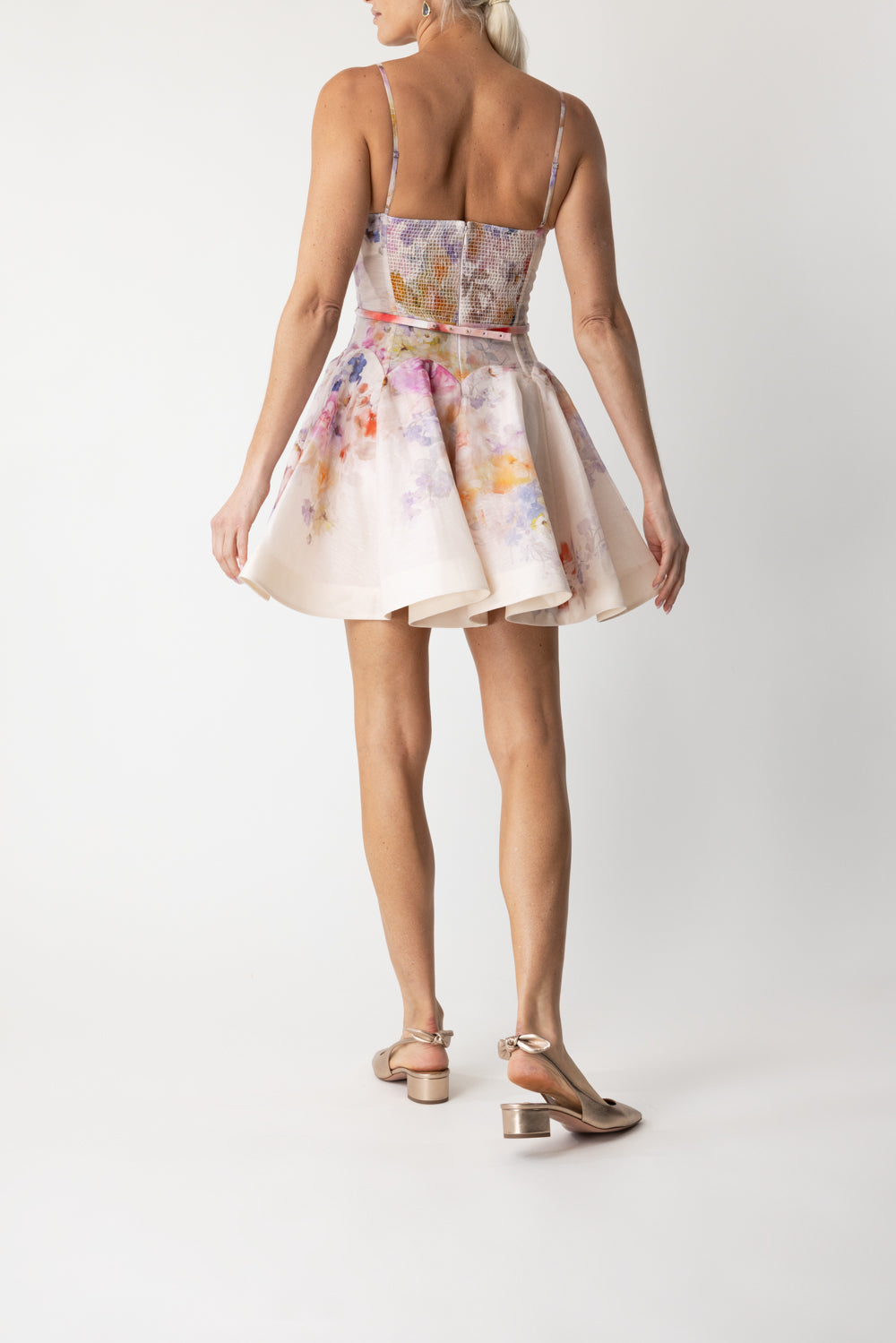 Crush Twist Front Mini Dress-MULTI FLORAL-0-CLOTHINGDRESSCOCKTAIL-ZIMMERMANN