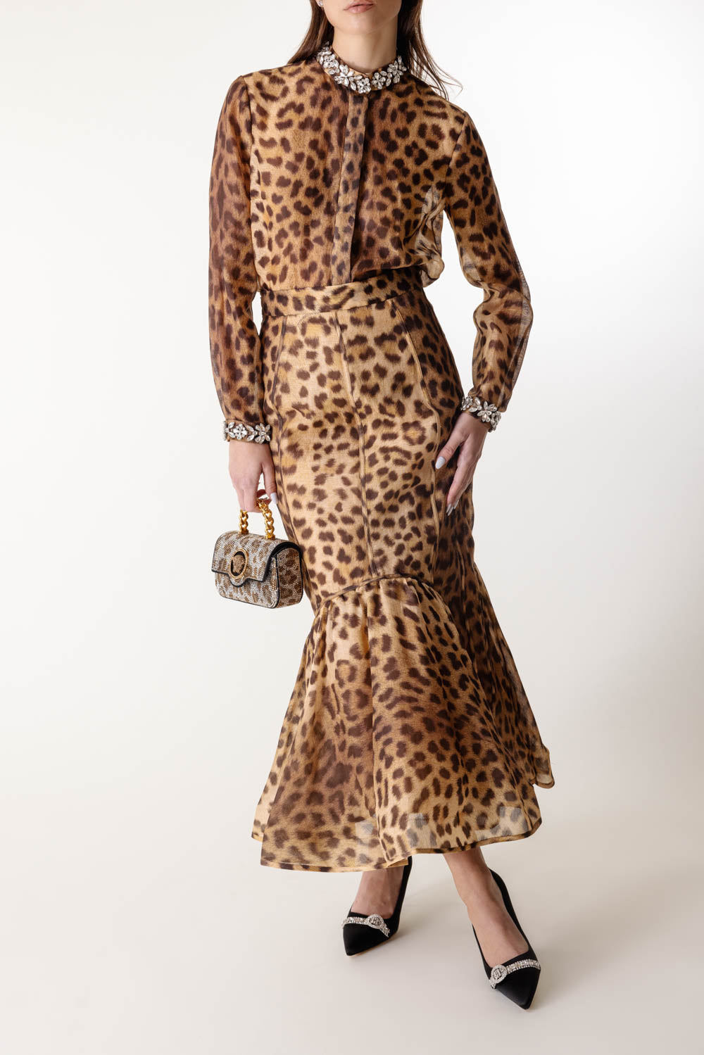 Crush Panelled Pencil Skirt-LEOPARD-1-CLOTHINGSKIRTMAXI-ZIMMERMANN