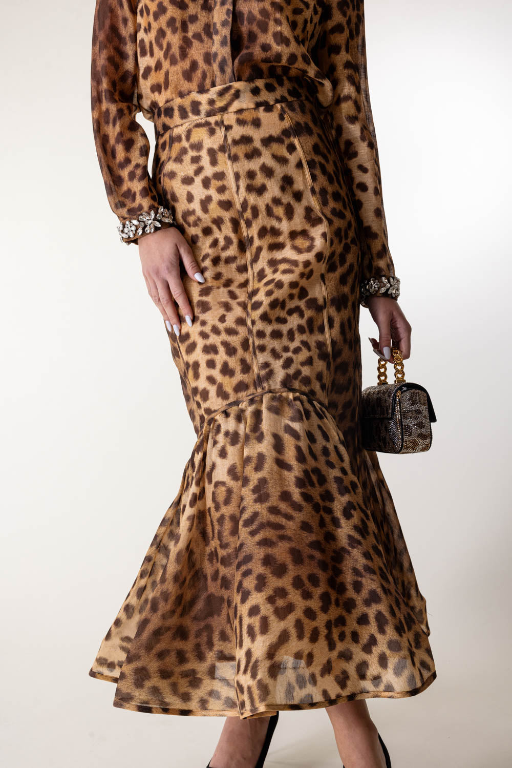 Crush Panelled Pencil Skirt-LEOPARD-1-CLOTHINGSKIRTMAXI-ZIMMERMANN