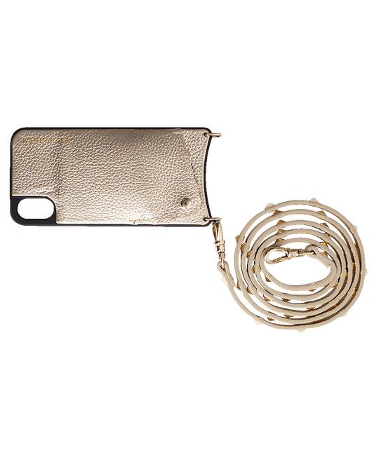 BANDOLIER-Sarah Pebble Leather Crossbody-GOLD