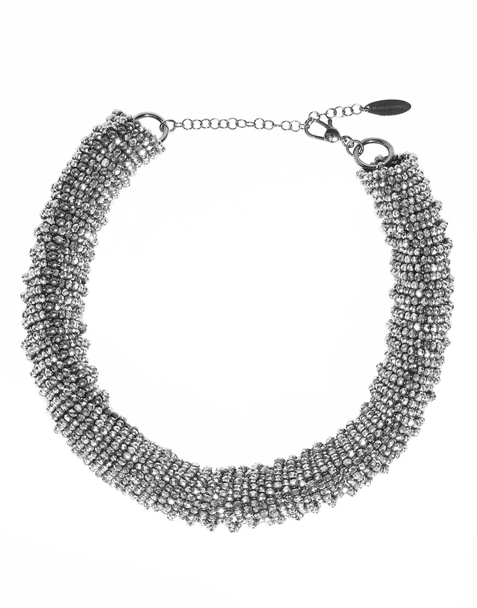 BRUNELLO CUCINELLI-Beaded Tubular Choker-GREY