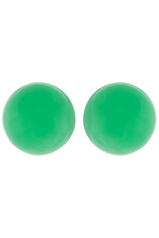 IRENE NEUWIRTH JEWELRY-Chrysoprase Stud Earrings-YELLOW GOLD