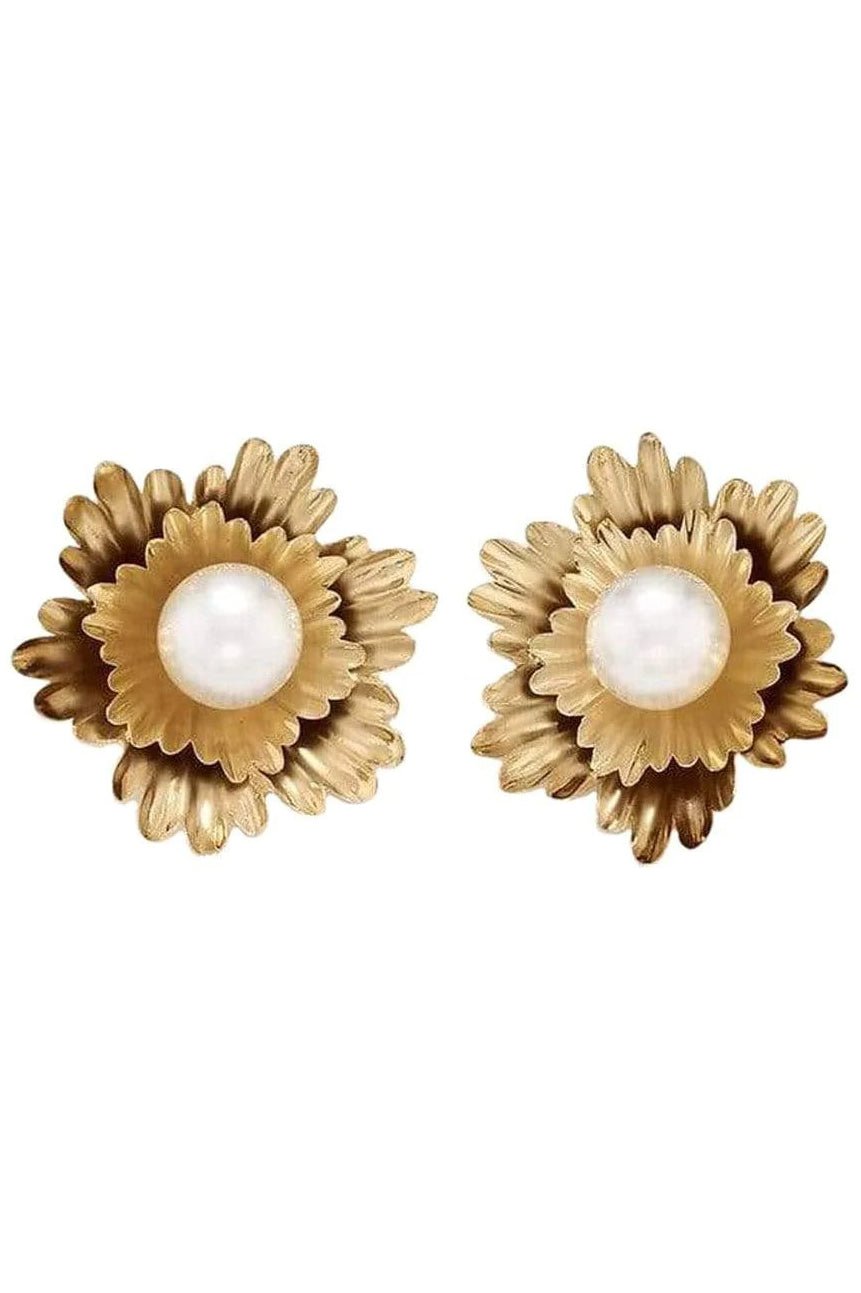 IRENE NEUWIRTH JEWELRY-Super Bloom Pearl Earrings-YELLOW GOLD