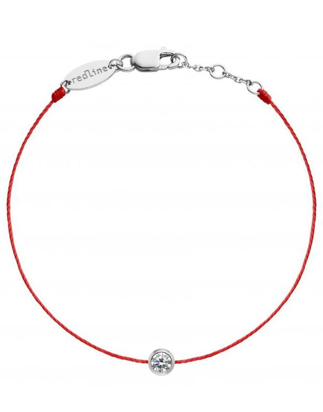 White Gold Pure Diamond Red Cord Bracelet