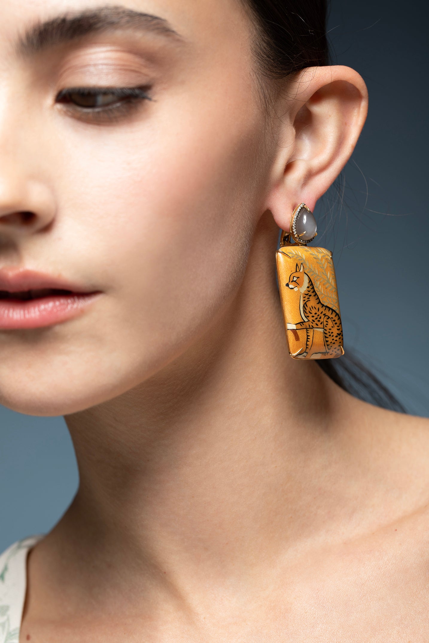 SILVIA FURMANOVICH-Egypt Marquetry Earrings-YELLOW GOLD