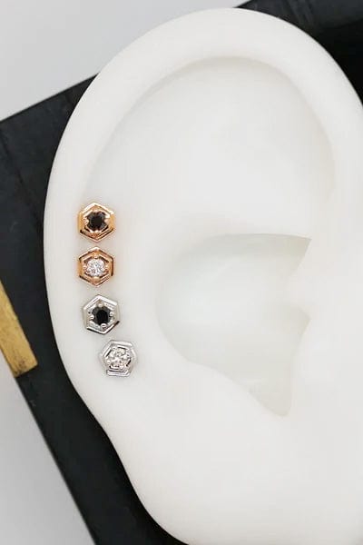 STEPHANIE ANDERS XO-'Eleven Excess' Black Diamond Stud-