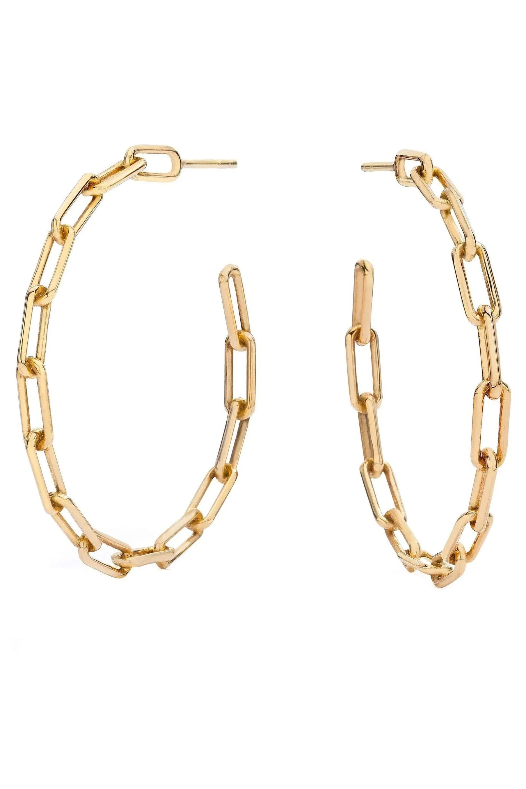 WALTERS FAITH-Saxon 1.75" Chain Link Hoop Earrings-ROSE GOLD