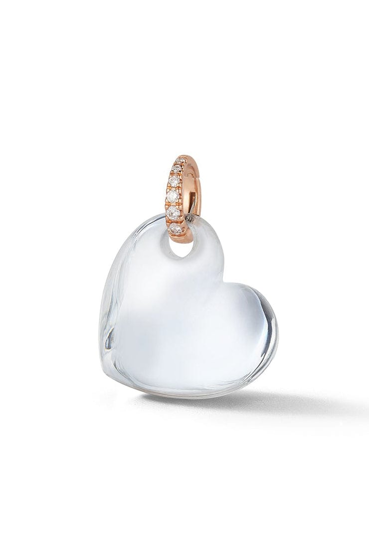 WALTERS FAITH-Bell Mini Rock Crystal Heart Charm-ROSE GOLD